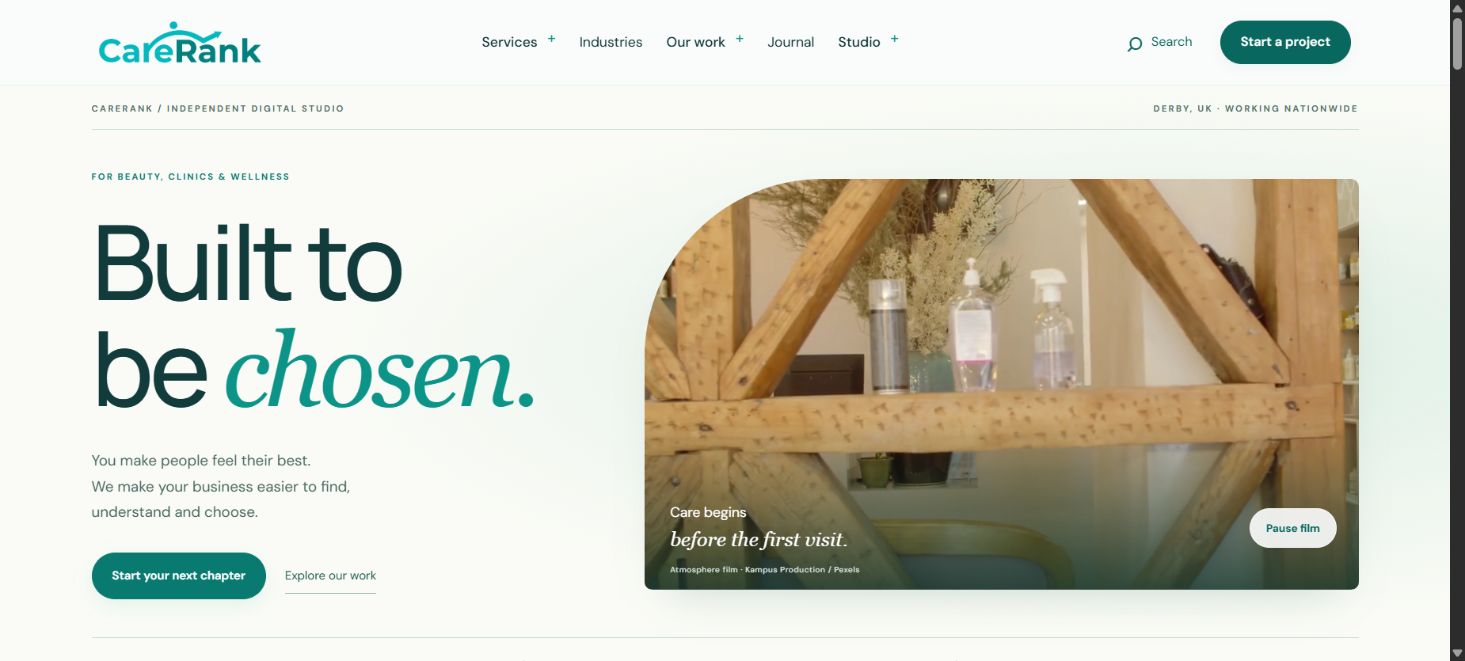CareRank website project preview